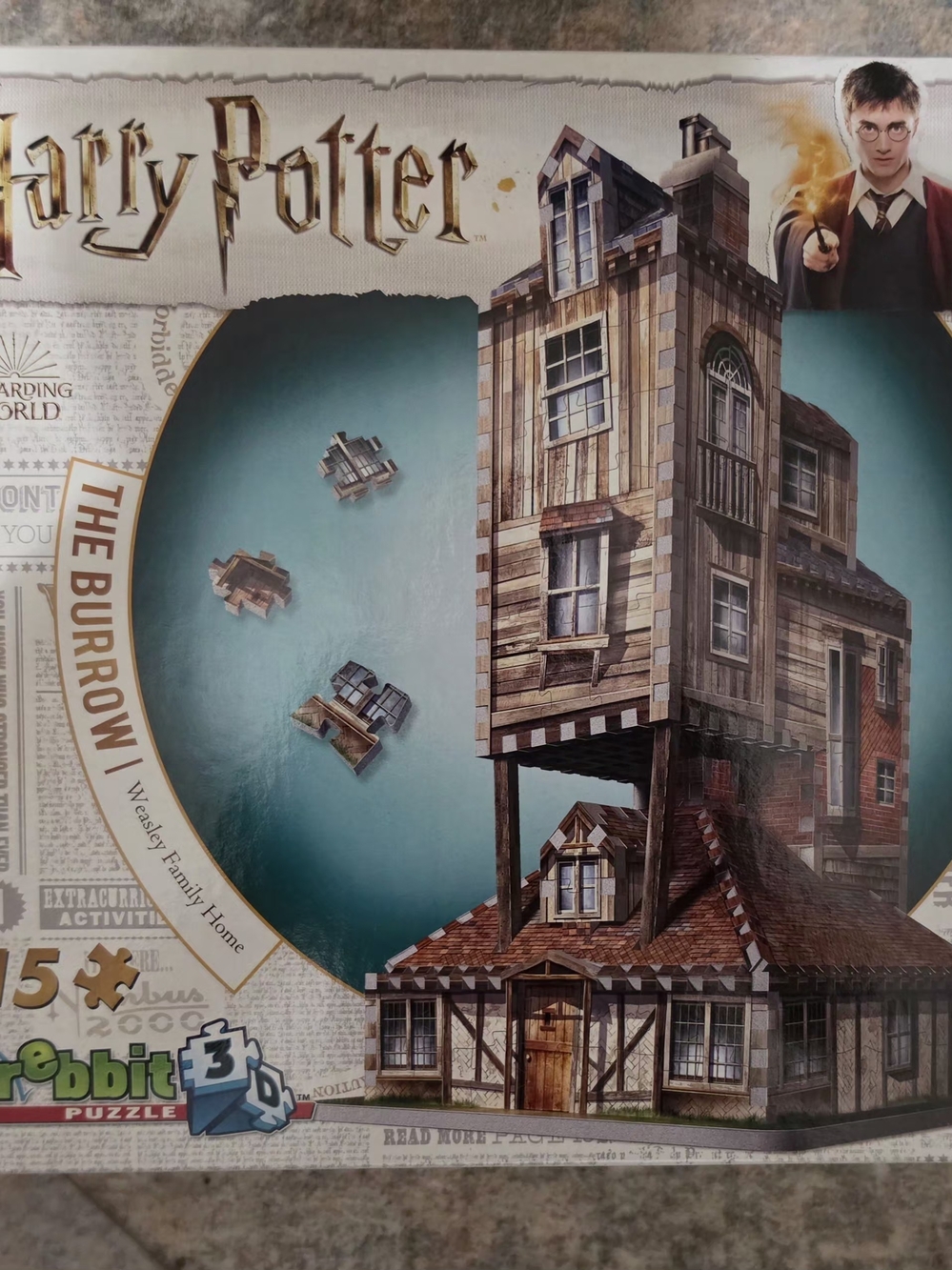 Warner Bros. Harry Potter The Burrow 3D Puzzle - Brown, Blue